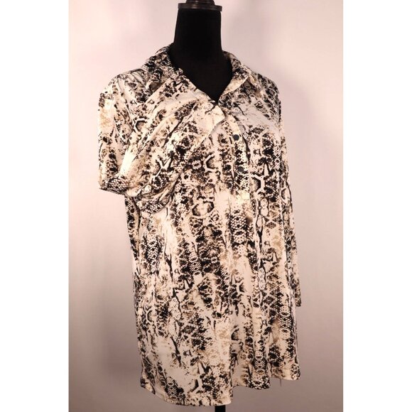 212 Collection Women's Animal Print Button-Up Shirt Size X Large - Picture 2 of 12